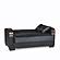 Mobimax Black PU Leatherette Convertible Loveseat by Casamode