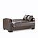 Mobimax Brown PU Leatherette Convertible Loveseat by Casamode