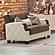 Molina Dark Brown/Cream Convertible Loveseat by Casamode