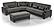 Molina Floket Gray Sectional Sofa Sleeper by Casamode