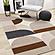 Malibu Taupe Oxblood Cream Curvy Geometric Design Rug by Kalora