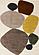 Malibu Cream Oxblood Green Yellow Pebbles Design Rug by Kalora