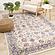 Marisa Cream Blue Traditional Border Floral Rug by Kalora