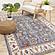Marisa Blue Modern Tribal Inspired Border Rug by Kalora