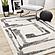 Marquis White Black Distressed Marker Lines Design Rug by Kalora
