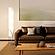 Internal Floor Lamp - Chrome, White Linen Shade by Nova of California