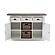 Halifax Accent Buffet with 2 Baskets, White Distress & Deep Brown by Novasolo