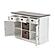 Halifax Accent Buffet with 2 Baskets, White Distress & Deep Brown by Novasolo