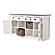 Halifax Accent Buffet with 4 Baskets, White Distress & Deep Brown by Novasolo