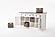 Halifax Accent Buffet with 4 Baskets, White Distress & Deep Brown by Novasolo