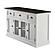 Halifax Contrast Buffet w/Glass Doors & 3 Drawers in White & Black by Novasolo