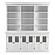 Halifax Hutch Unit w/6 Glass Doors in White by Novasolo