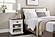 Halifax Accent Bedside Table with Shelves, White Distress & Deep Brown by Novasolo
