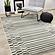 Nala Green Cream Striped Rows Pattern Rug by Kalora