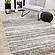 Nala Crean Grey Black Beige Distressed Lines Rug by Kalora