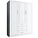 Cosmo 3-Door Wardrobe w/Raised Panel by Palace Imports