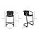 Freeman Barstool Onyx Black Leather (Set of 2) by Moe's Home Collection