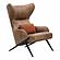 Amos Leather Accent Chair Open Road Brown Leather by Moe's Home Collection