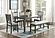 F2610 6 Pcs Gray Dining Set - 4 Chairs + 1 Table + 1 Bench by Poundex