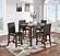 F2615 5 Piece Dining Set Faux Marble Counter High Table + 4 Chairs Espresso Leather by Poundex
