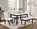 F2616 5 Piece Dining Set Faux White Marble Table Top + 4 Chairs White Leather by Poundex