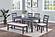 F2623 6 Pcs Gray Dining Set - 4 Chairs + 1 Table + 1 Bench by Poundex