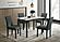 F2628 5-Piece Dining Set Marble Top Table + 4 Charcoal Chairs Fabric by Poundex