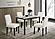 F2629 5 Pcs Dining Set White Table + 4 Fabric Chairs by Poundex