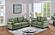 F8430 2-Piece Sage Corduroy Sofa & Loveseat by Poundex