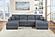 F8449 2-Piece Dark Gray Sectional Set w/2 Accent Pillows by Poundex