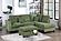 F8454 3-Piece Sage Sectional Set w/2 Accent Pillows by Poundex