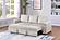 F8526 Ivory Corduroy Adjustable Sofa by Poundex