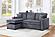 F8543 Dark Gray Covertible Sectional w/USB Ports & 2 Accent Pillows by Poundex