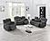 F86405 Charcoal Leather Power Recliner Loveseat w/Wireless Charging Console by Poundex