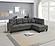 F8882 2-Piece Dark Coffee Linen Fabric Sectional w/2 Accent Pillows by Poundex