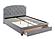 F9510T Light Gray Burlap Twin w/Drawers & Nailheads Tufted Headboard Platform Bed by Poundex