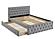 F9519F Light Gray Fabric Full / Twin Trundle Bed w/Tufted Headboard & Footboard by Poundex