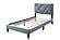 F9628T Gray Velvet Twin Bed by Poundex