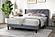 F9648Q Gray Velvet Queen Bed by Poundex