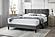F9651Q Gray Brushed Linen Queen Bed by Poundex