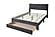 F9656Q Queen Bed - Gray Corduroy w/Under Drawer by Poundex