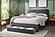 F9658Q Queen Bed - Dark Gray Corduroy w/Under Drawer by Poundex