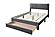 F9658Q Queen Bed - Dark Gray Corduroy w/Under Drawer by Poundex