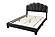 F9662Q Queen Bed - Charcoal Wool Fabric w/Built In Led Lights by Poundex