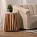 Brixton White Marble Wood End Table by Primo
