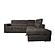 Hazell 97 in. 3-Piece Brown Corner Sleeper Sectional with Storage Ottoman / Adj. Backrest by Primo