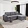 Belmont 96 in. Tufted Grey Right Facing Chaise Sleeper Sectional with Storage by Primo