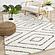 Pascal Cream Green Geometric Shag Rug by Kalora