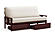 Futon Set - Queen Size - Capri Rosewood Frame, Mattress w/Removable Solid Cover
