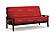 Futon Set - Queen Size - Capri Rosewood Frame, Mattress w/Removable Solid Cover